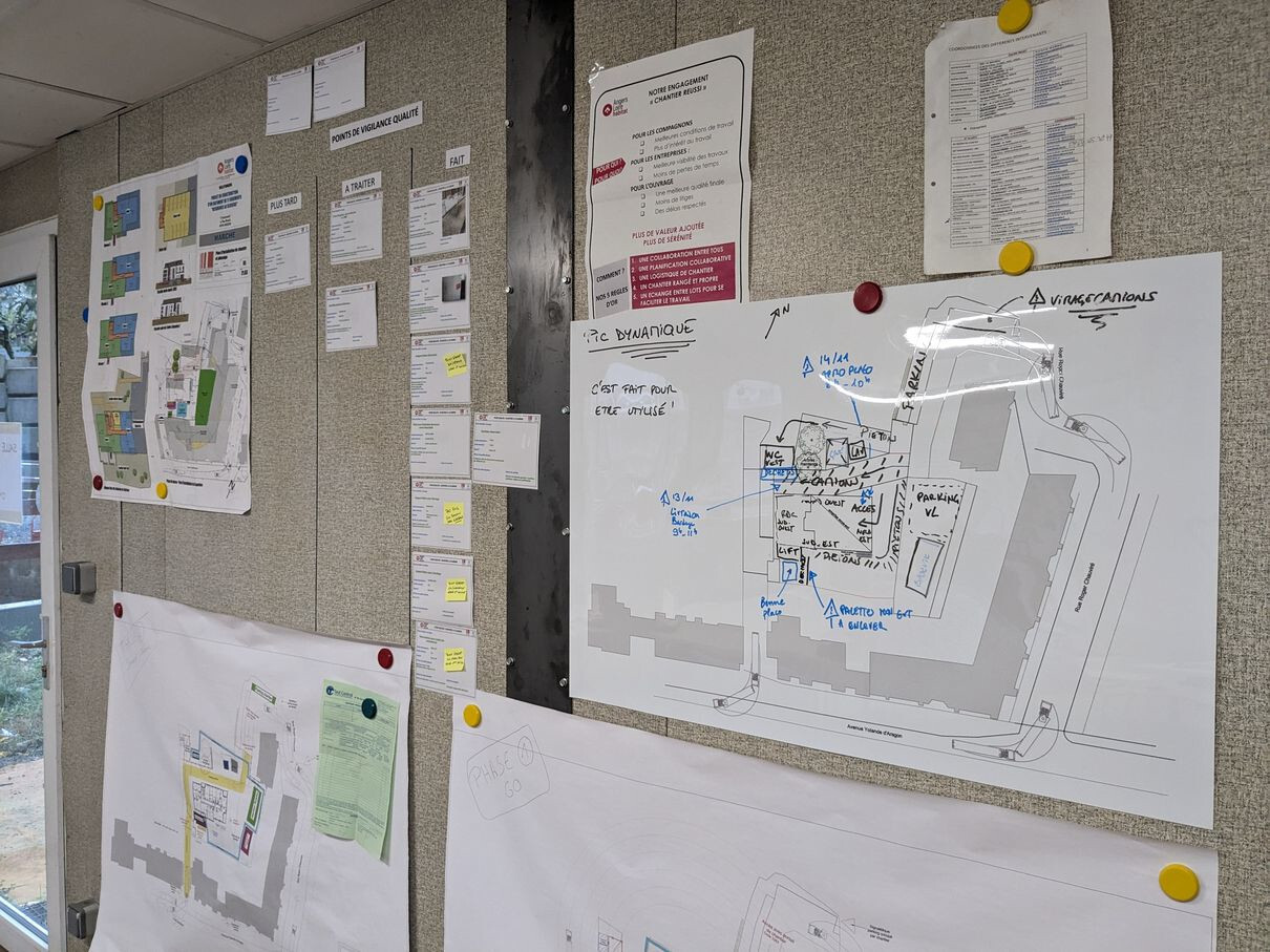 Tableau de chantier dynamique avec plans